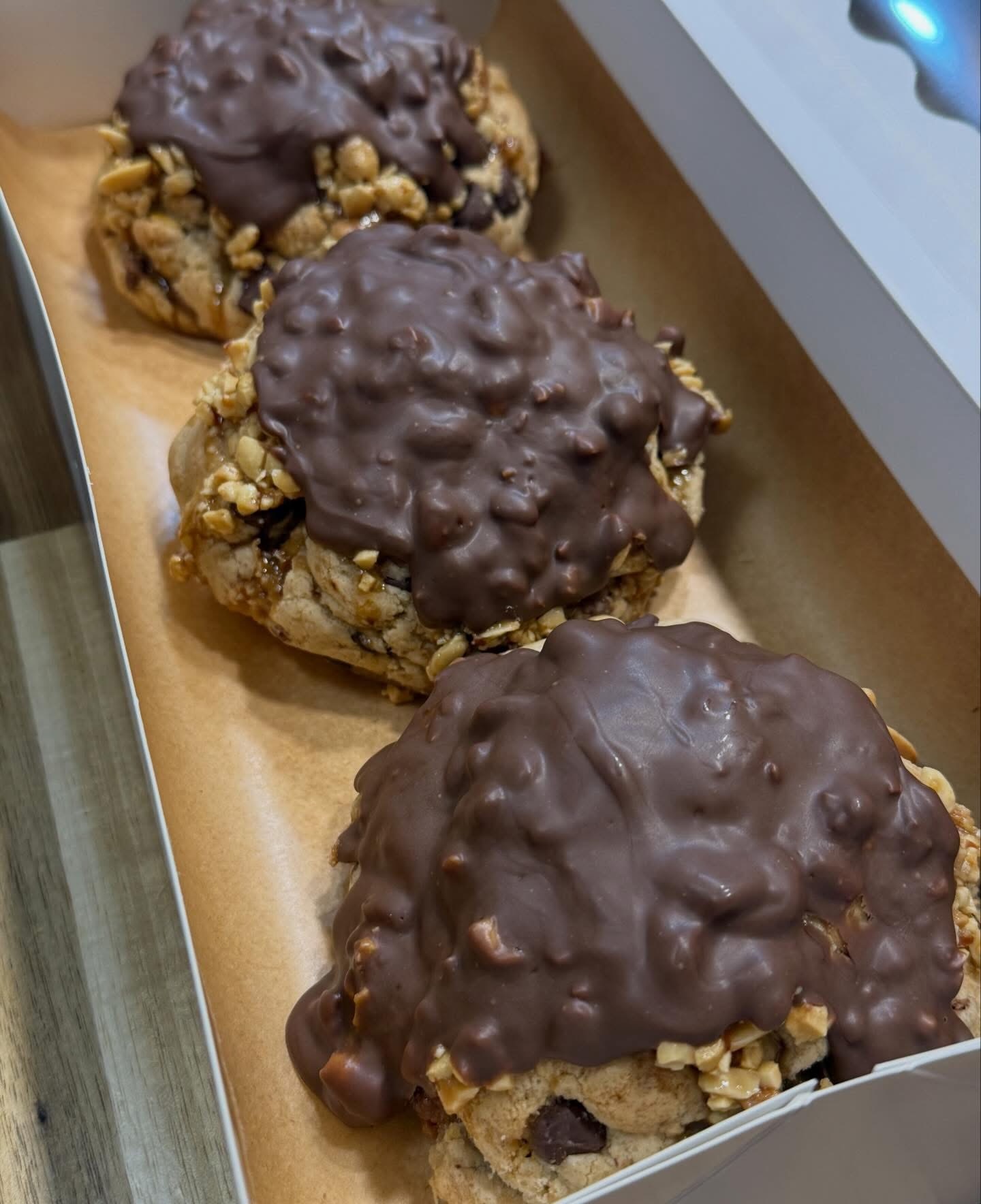 Loaded chocolate and toffee dipped cookies